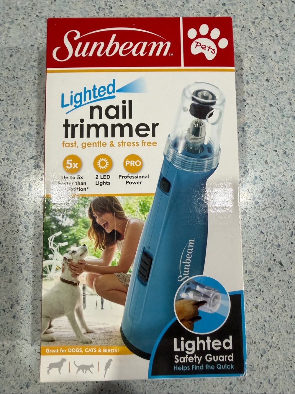 Sunbeam Lighted Nail Trimmer - Blue and Clear